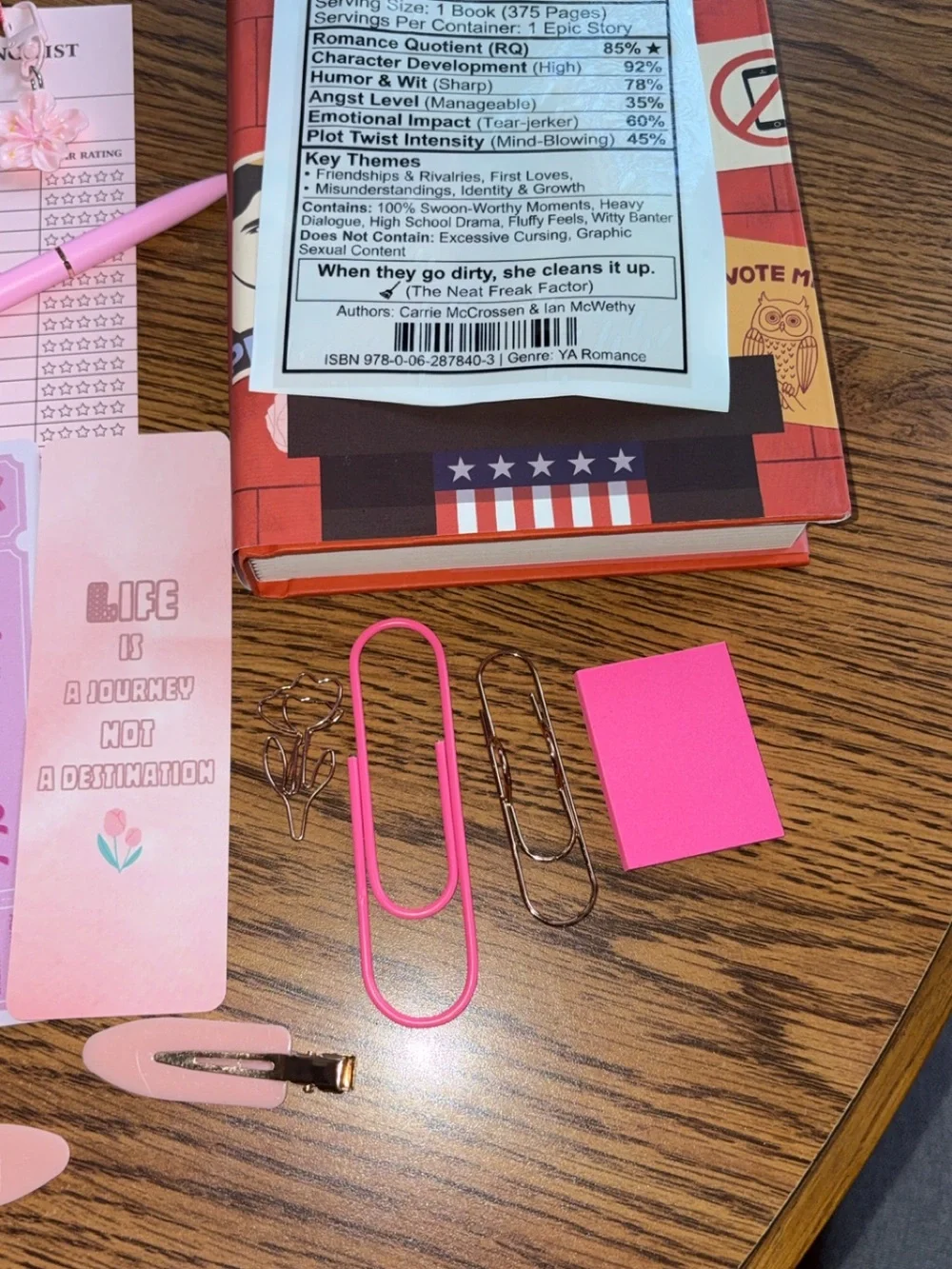 Blind date with a book young romance, novel, bundle, accessories, pens, bookmark